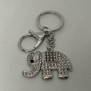 New with tags, Silver Elephant Keychain/Purse Charm with Rhinestones